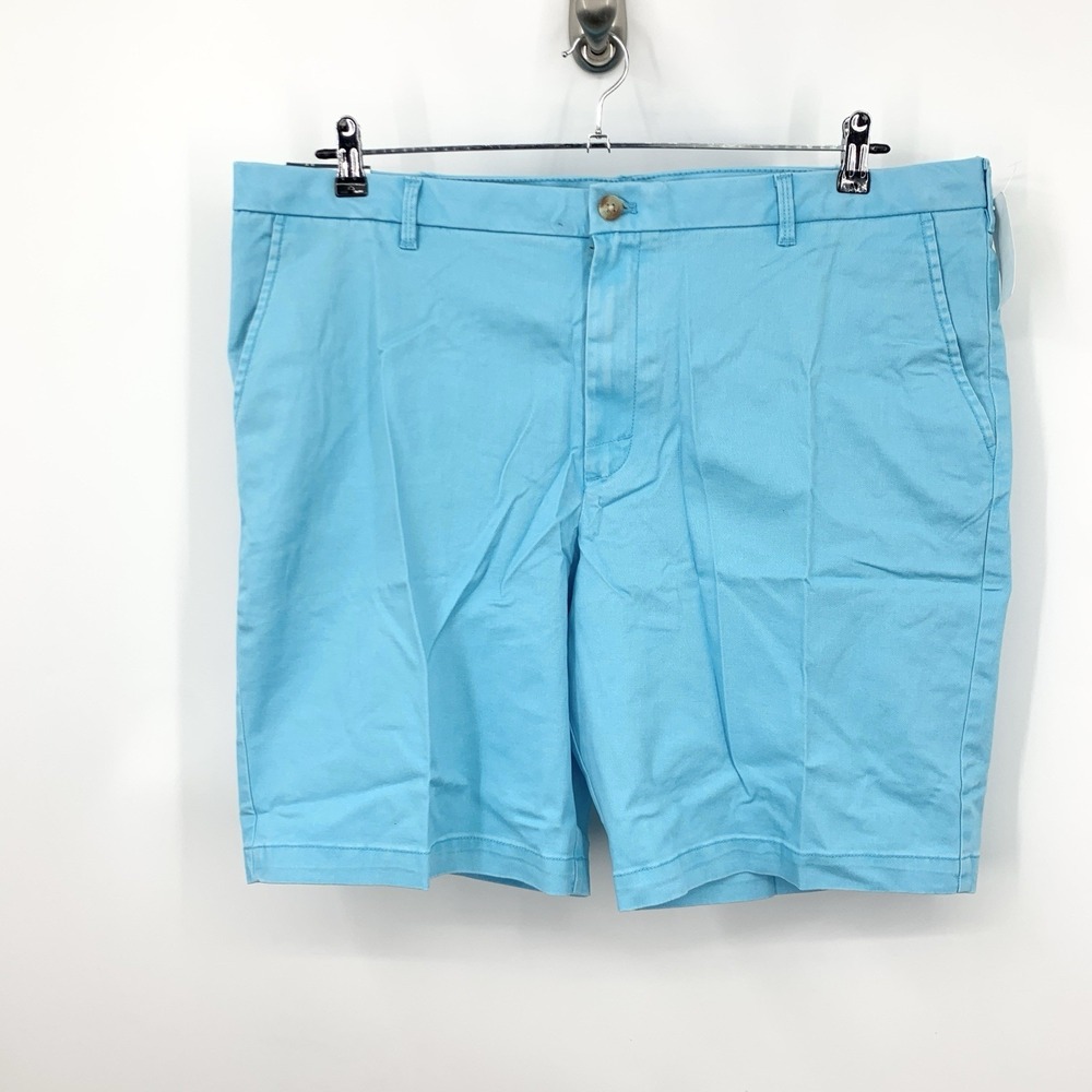 IZOD Saltwater Men Size 40 x 9.5 Shorts Light Blue Chinos Khakis Relaxed Stretch